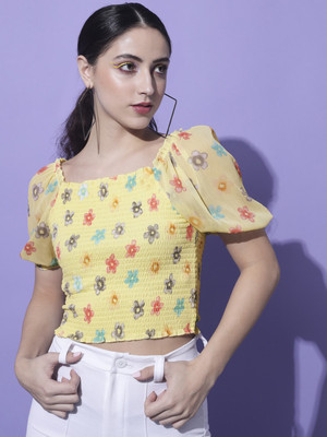 SLENOR Casual Printed Women Multicolor Top