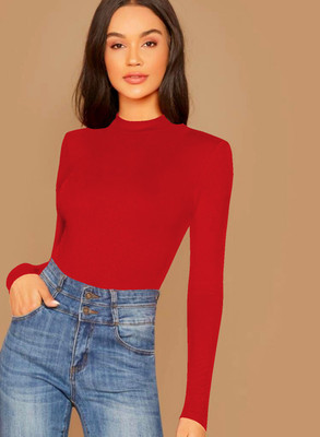 Dream Beauty Fashion Casual Solid Women Red Top