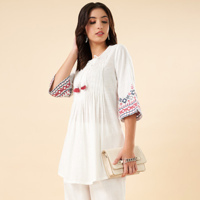 Rangmanch by Pantaloons Casual Tie & Dye Women White Top