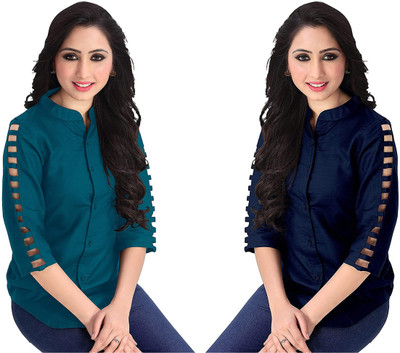Padam Casual Solid Women Multicolor Top