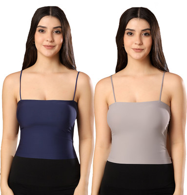 Paavki Casual Solid Women Dark Blue, Grey Top