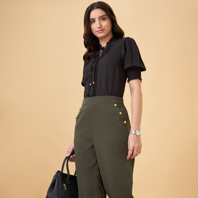 Annabelle by Pantaloons Formal Solid Women Black Top