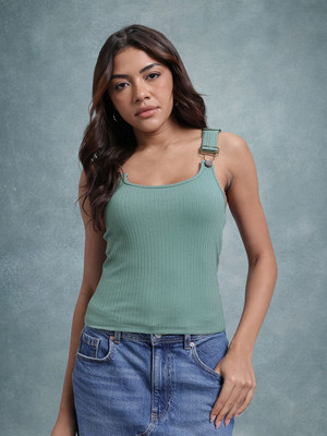 Roadster Casual Solid Women Blue Top