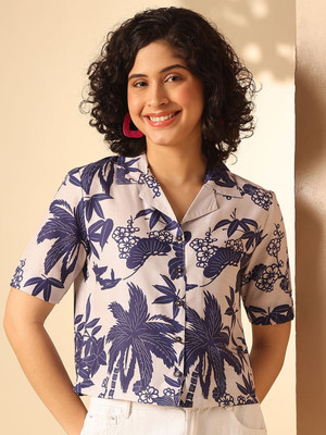 ANOUK Casual Printed Women Blue Top