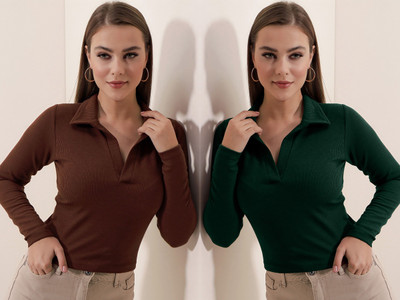 Maheshvi Casual Solid Women Green Top