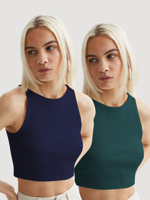 METRONAUT Casual Solid Women Dark Blue Top