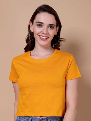 afap Casual Solid Women Yellow Top