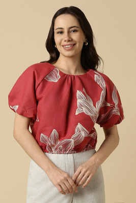 Allen Solly Casual Printed Women Red Top