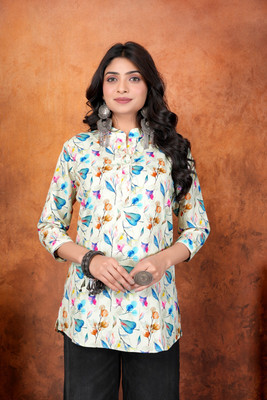 SARVAM CERATION Casual Floral Print, Printed Women Multicolor Top
