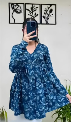 harvi Casual Printed Women Blue Top