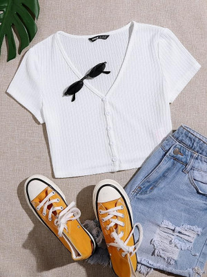Trendystar Casual Self Design Women White Top