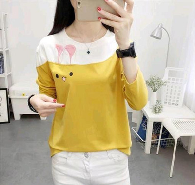 SIBBU Casual Color Block Women Yellow, White Top