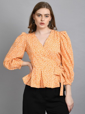 PRETTY LOVING THING Casual Printed Women Orange Top