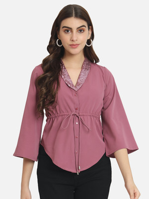 ALL WAYS YOU Casual Solid Women Pink Top