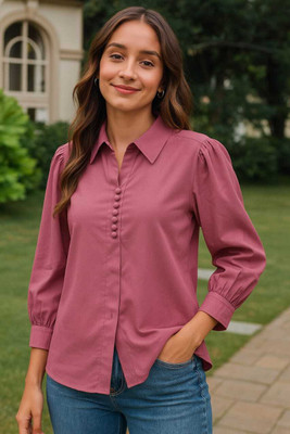 NEHA FASHIONNN Casual Solid Women Purple Top