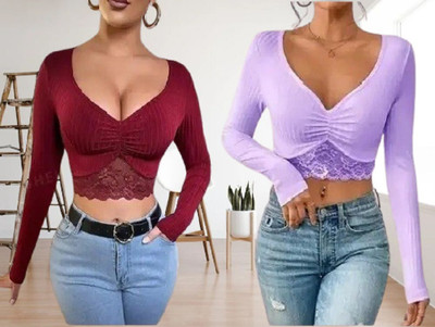 Iskakov Casual Solid Women Multicolor Top