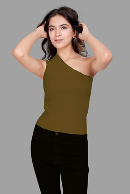 MADBORN CREATION Formal Solid Women Brown Top