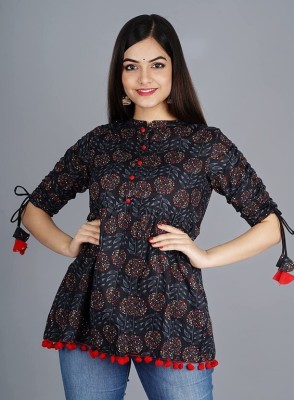 Kapishreshth Casual Printed Women Black Top