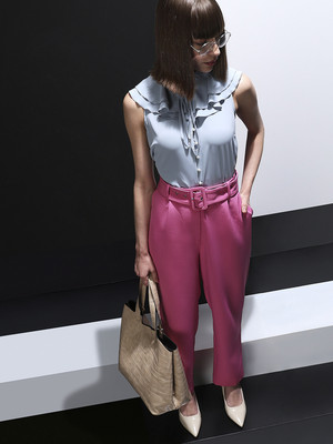 VERO MODA Casual Solid Women Grey Top