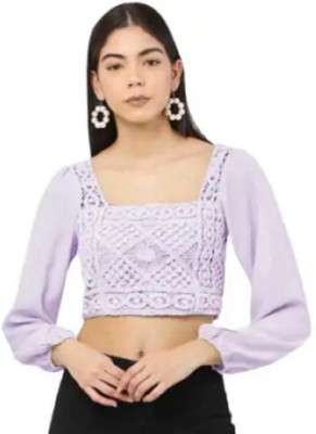 apfashion Party Self Design Women Purple Top