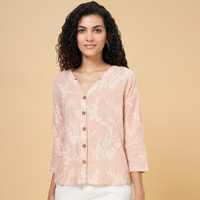 Honey By Pantaloons Casual Printed Women Pink Top