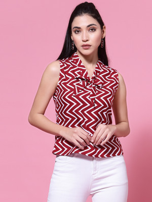 Oomph! Casual Printed Women Maroon Top