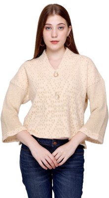 Elthia Casual Printed Women Beige Top