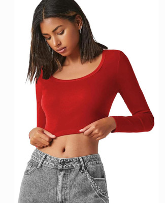 jovo Party Self Design Women Red Top