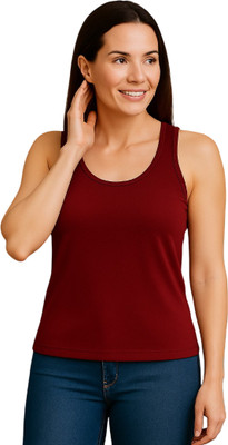 Blueribon Casual Solid Women Maroon Top