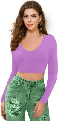 Maheshvi Casual Solid Women Purple Top