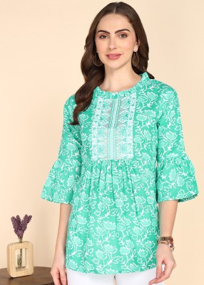 Stylistico Formal Printed Women Light Green Top