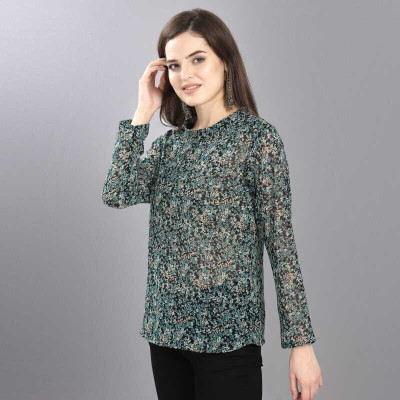 Serein Casual 3/4 Sleeve Printed Women Multicolor Top