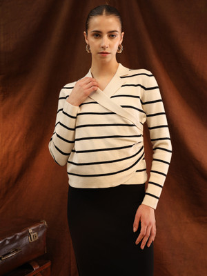 KAZO Party Striped Women White Top
