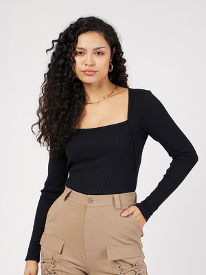 SAKSHI TRADER Casual Solid Women Black Top