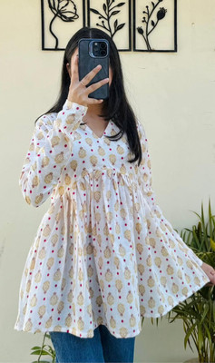 Riya Creation Casual Printed Women White Top