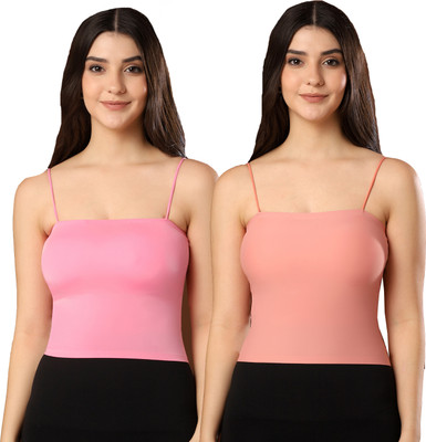 Paavki Casual Solid Women Pink, Orange Top