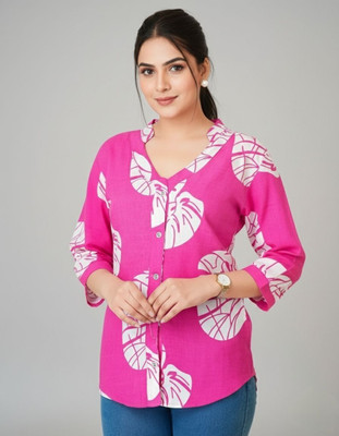 Jaipurmint Casual Floral Print Women Pink Top