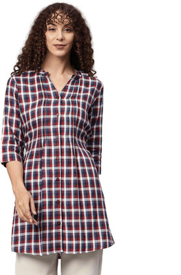 One Femme Casual Checkered Women Multicolor Top