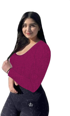 THE BLAZZE Casual Solid Women Pink Top