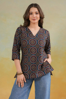 SANGOURI Casual Printed Women Multicolor Top