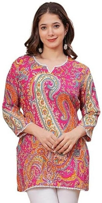 VRSS ENTERPRISES Formal Floral Print, Geometric Print, Graphic Print, Printed Women Pink Top