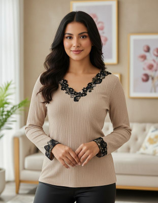 Angarkha Casual Solid Women Black Top