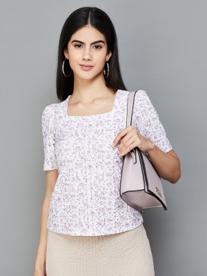 CODE by Lifestyle Casual Printed Women White, Purple, Brown Top