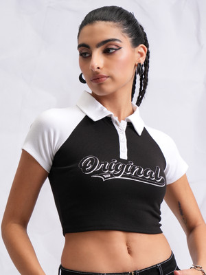 Tokyo Talkies Casual Printed Women Black Top