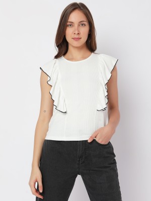 VERO MODA Casual Solid Women White Top