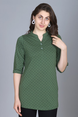A & Y Casual Printed Women Dark Green Top