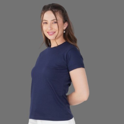 clovercrafty Casual Solid Women Dark Blue Top