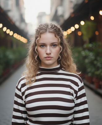Looks United Casual Striped Women Brown Top