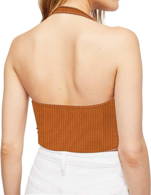 jovo Casual Solid Women Orange Top