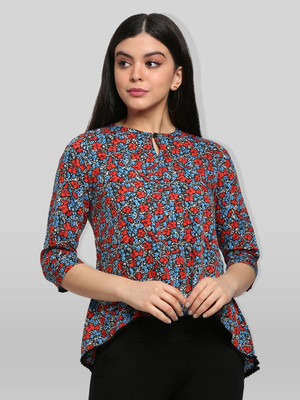 ADRIANA Party Floral Print Women Multicolor Top